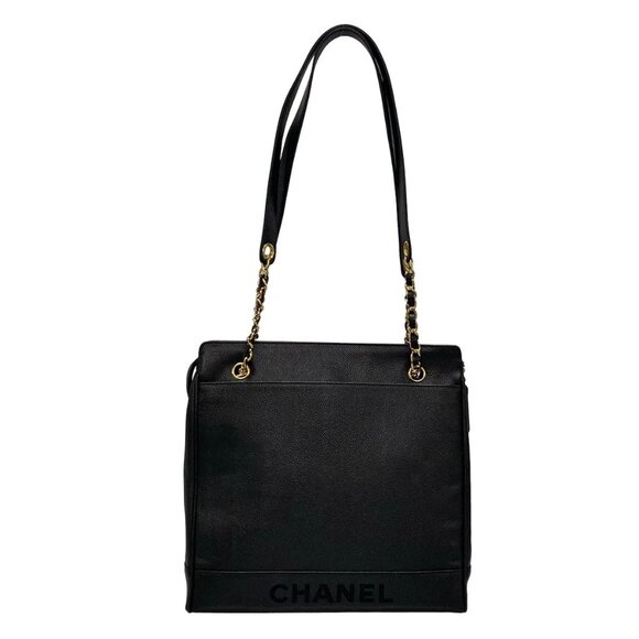 Auth CHANEL - A08045/X01019 Black Calfskin Shoulder Bag Gold hardware - Picture 2 of 16